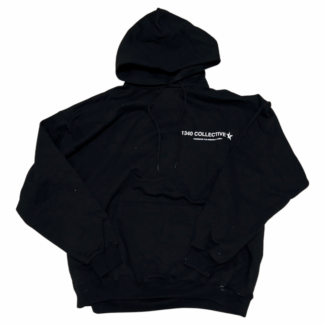 1340 FRIENDS AND FAM - HAND SCREEN PRINTED HOODIE (black friday 2022)